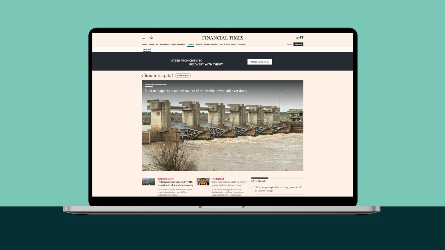 The FT Climate Capital hub