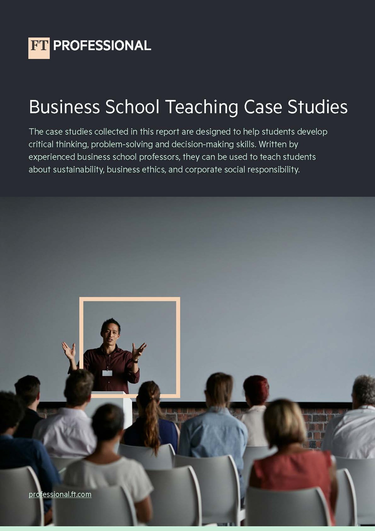 An image of a professor in front of a class of students