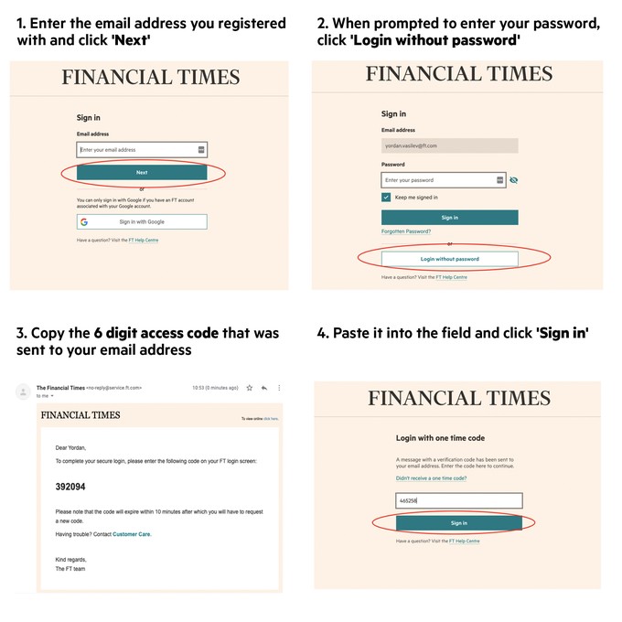 FT passwordless login steps