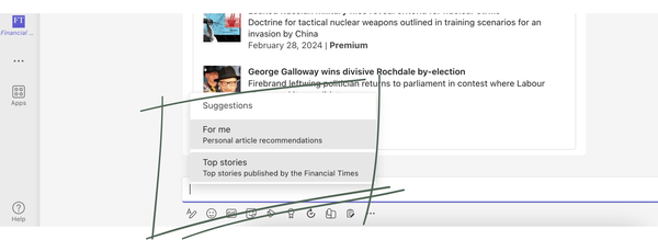 Teams recommendations