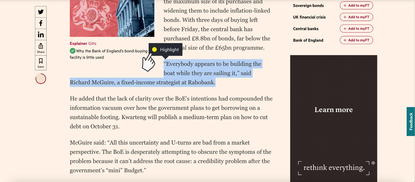 FT.com highlighting tool